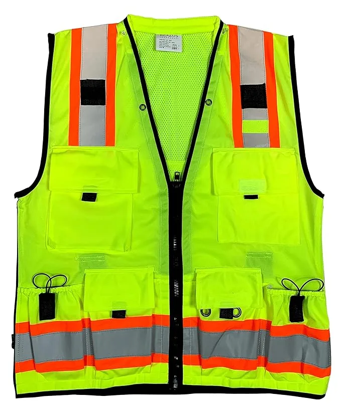 Safety Vest with 4 pockets and Zip