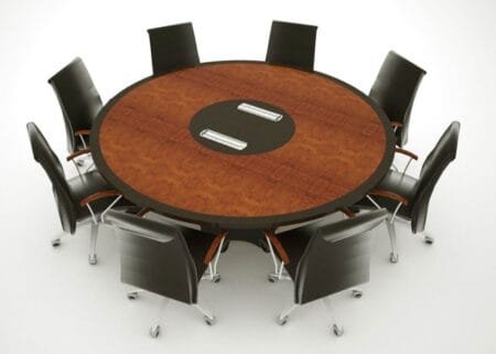 Brown Wooden BIG ROUND CONFERENCE TABLE, Seating Capacity: 10
