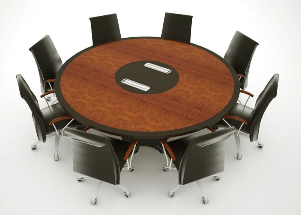 Brown Wooden BIG ROUND CONFERENCE TABLE, Seating Capacity: 10